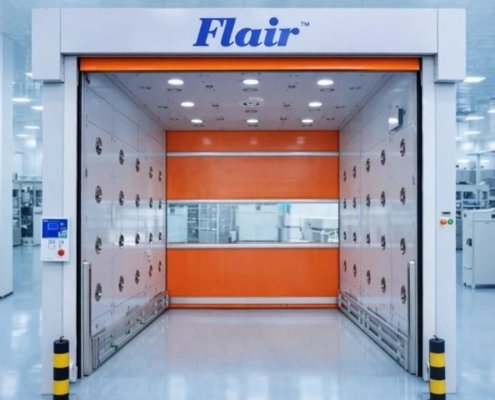 Fast rolling PVC curtain door air shower