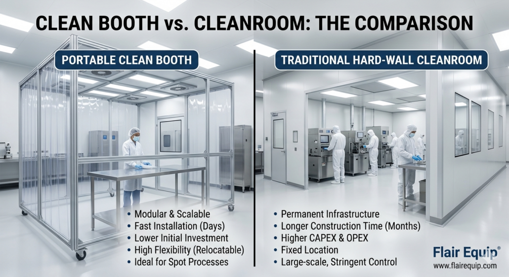 Clean booth VS traditioanl cleanroom