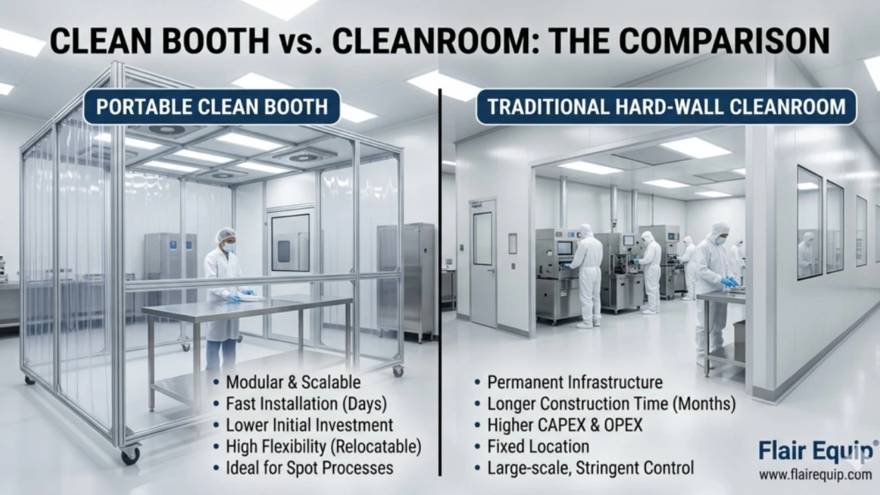 Clean-booth-VS-traditioanl-cleanroom Clean booth VS traditioanl cleanroom