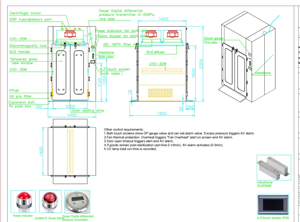 GMP pass box drawing-Flair