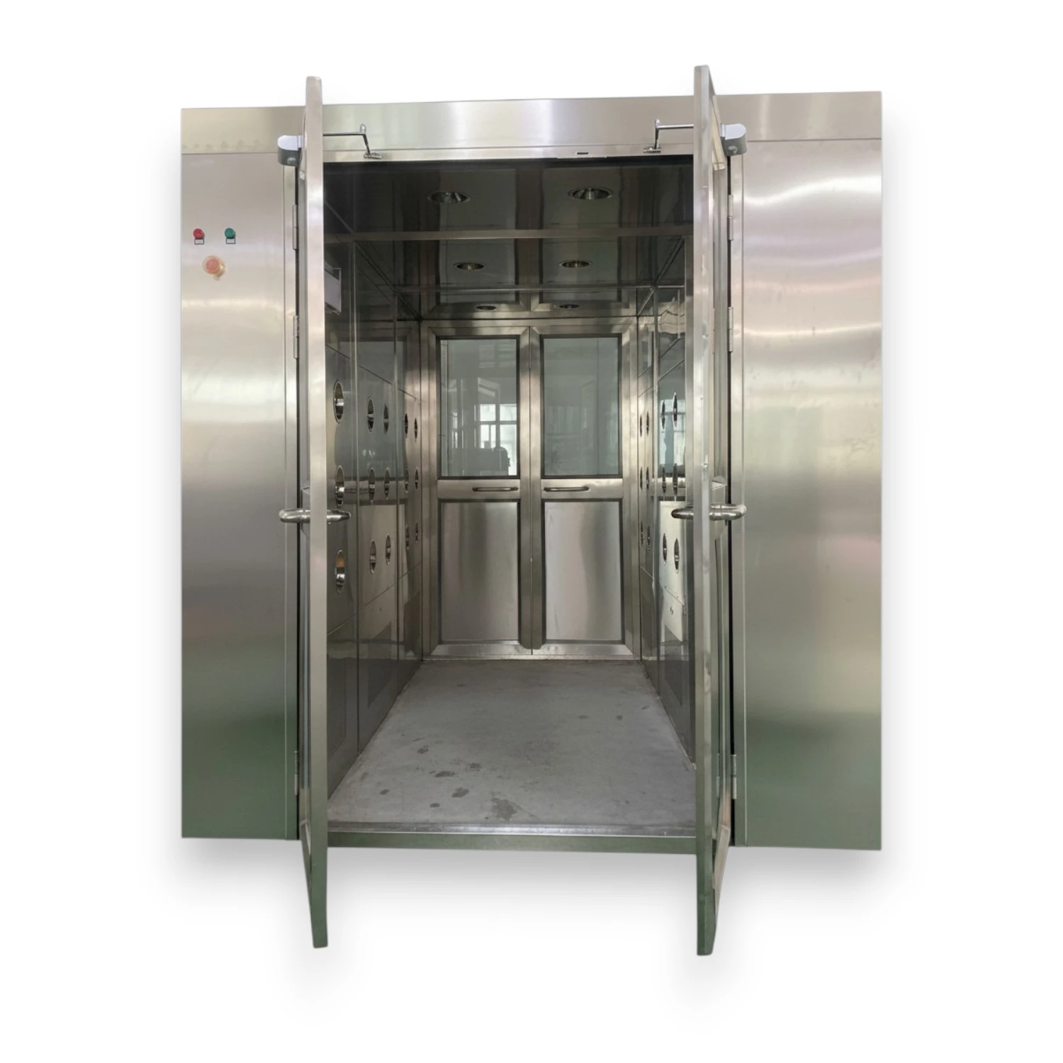 Stainless Steel Cargo Air Shower with Double Swing Doors Stainless Steel Cargo Air Shower with Double Swing Doors