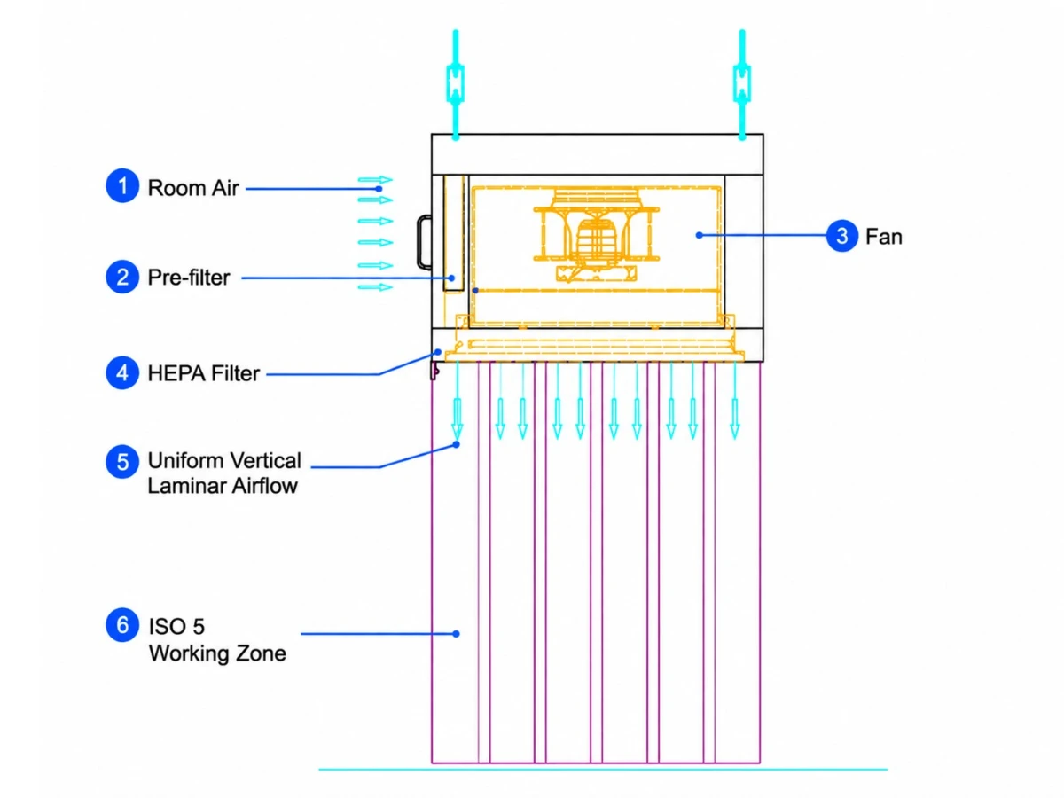 Ceiling Suspended Laminar Flow Hood Work Flow Ceiling Suspended Laminar Flow Hood Work Flow