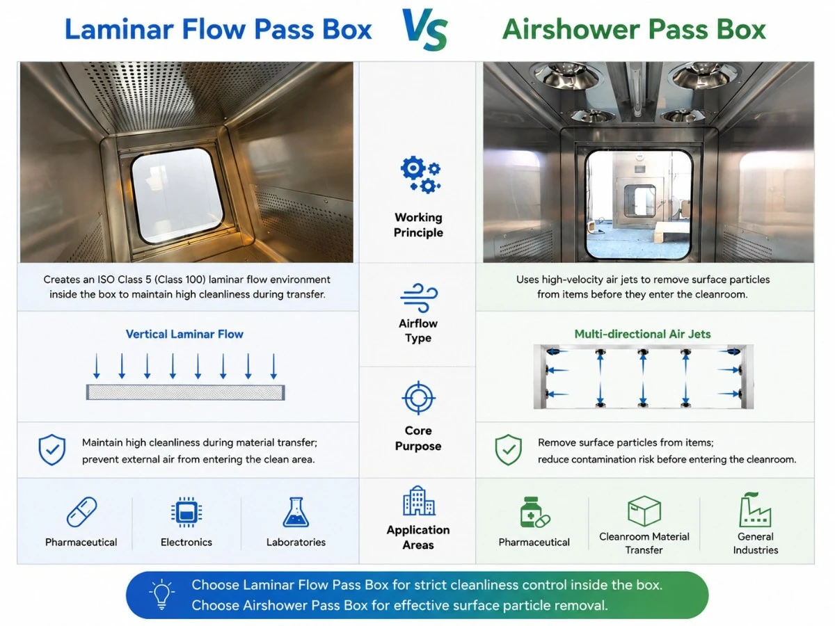 laminar flow pass box vs air shower pass box laminar flow pass box vs air shower pass box