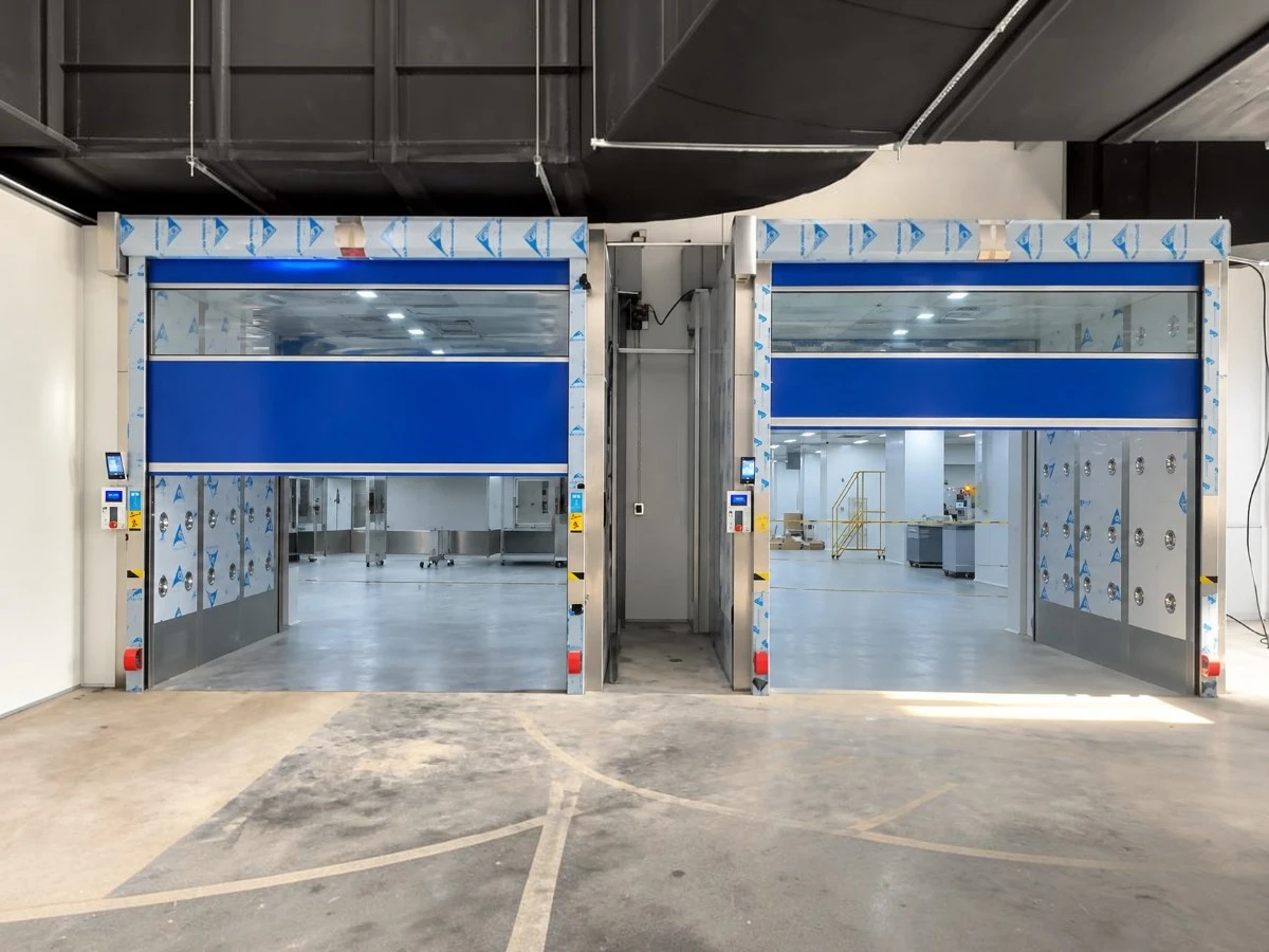 Fast rolling PVC curtain door air shower for pharmaceutical plant