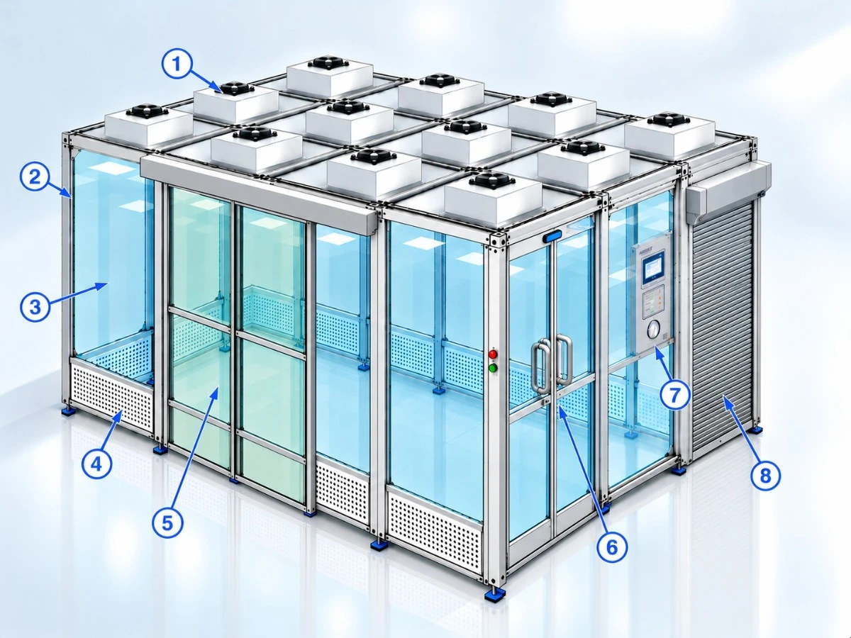 Modular hard wall clean booth construction Modular hard wall clean booth construction